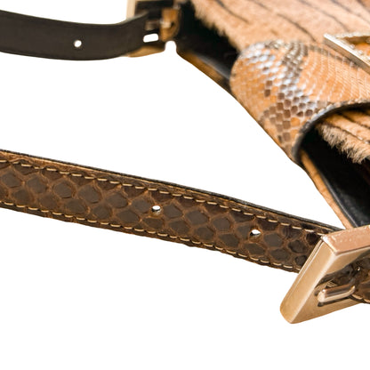 1990s Tiger Pony Hair Python Bag