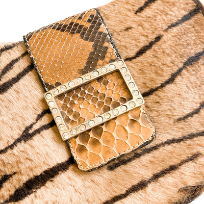 1990s Tiger Pony Hair Python Bag