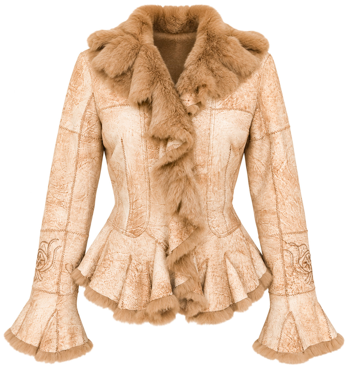 Malboro Classics VTG Boho rabbit fur coat