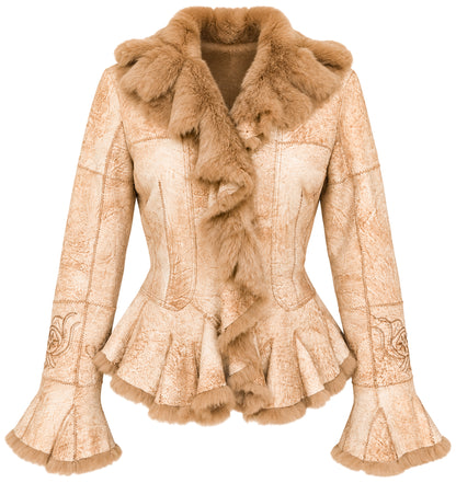 Malboro Classics VTG Boho rabbit fur coat