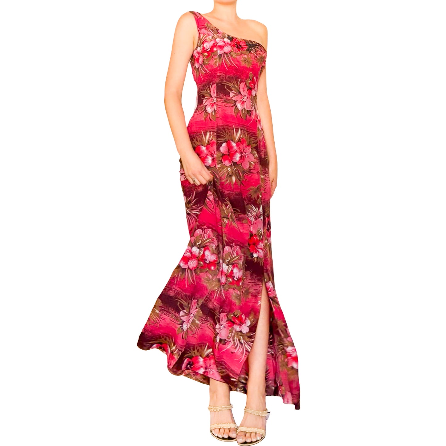 Blumarine 2002 Hibiscus Rare Silk Gown