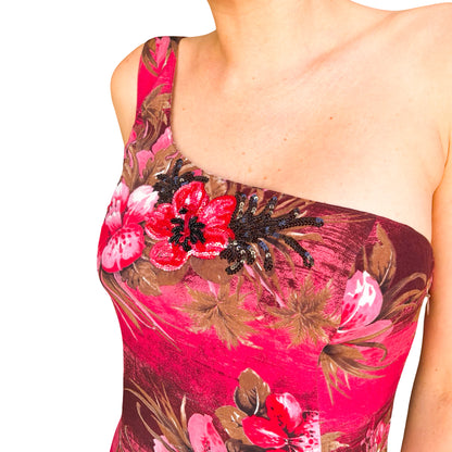 Blumarine 2002 Hibiscus Rare Silk Gown
