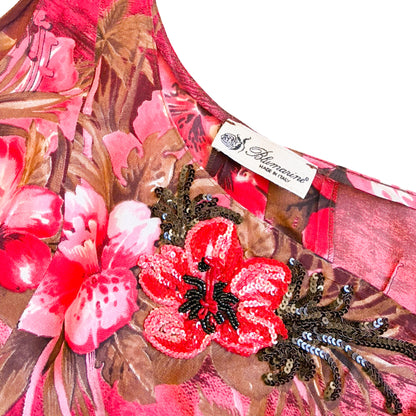 Blumarine 2002 Hibiscus Rare Silk Gown