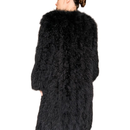 English 1990s Nightbird Marabou Feather Maxi Coat
