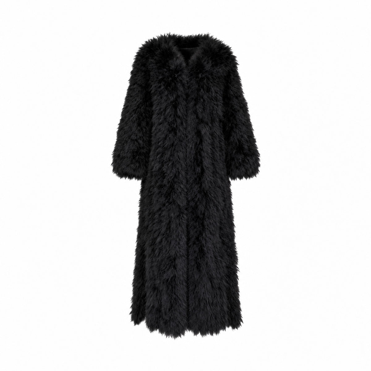 English 1990s Nightbird Marabou Feather Maxi Coat