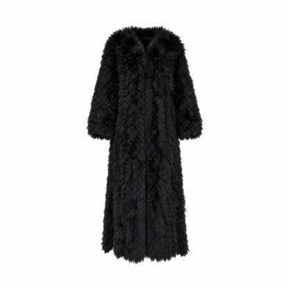 English 1990s Nightbird Marabou Feather Maxi Coat