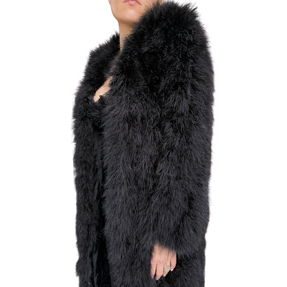 English 1990s Nightbird Marabou Feather Maxi Coat