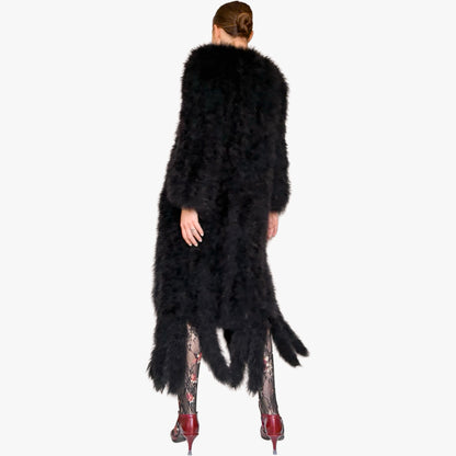 English 1990s Nightbird Marabou Feather Maxi Coat