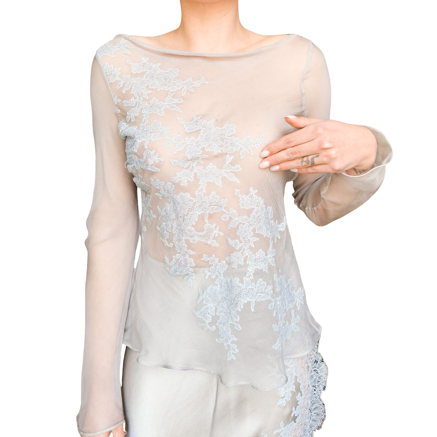 Carine Gilson VTG – Ethereal Silk & Caudry Lace Set