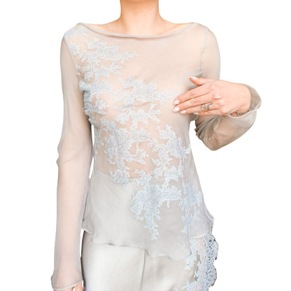 Carine Gilson VTG – Ethereal Silk & Caudry Lace Set