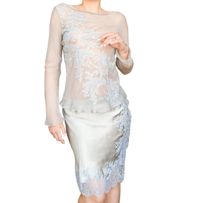 Carine Gilson VTG – Ethereal Silk & Caudry Lace Set