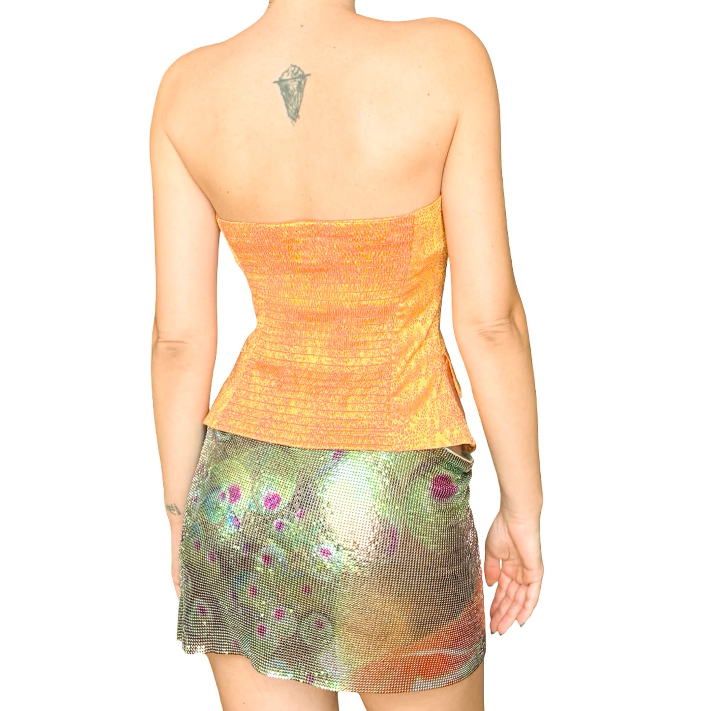 Christian Lacroix 90s Golden Scale Damask Bustier