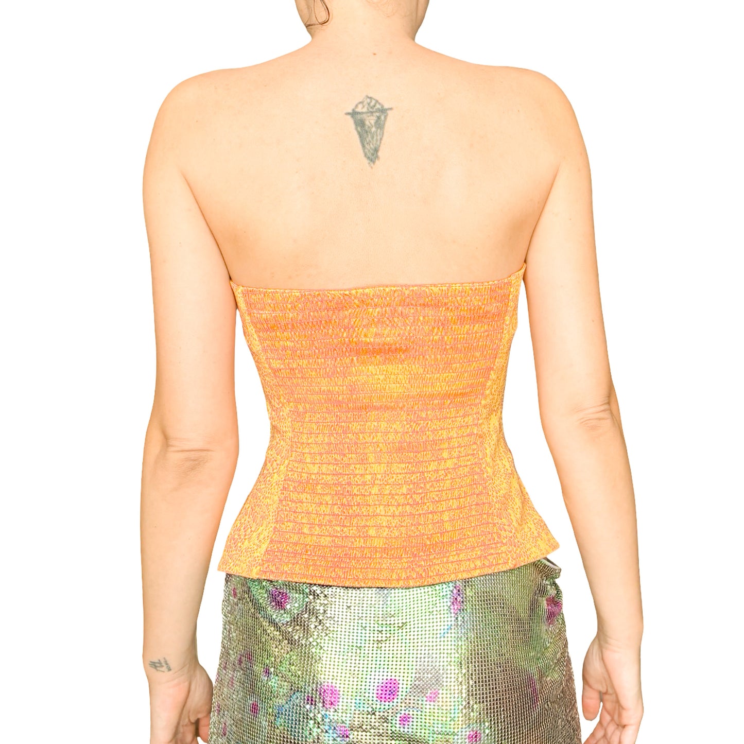 Christian Lacroix 90s Golden Scale Damask Bustier