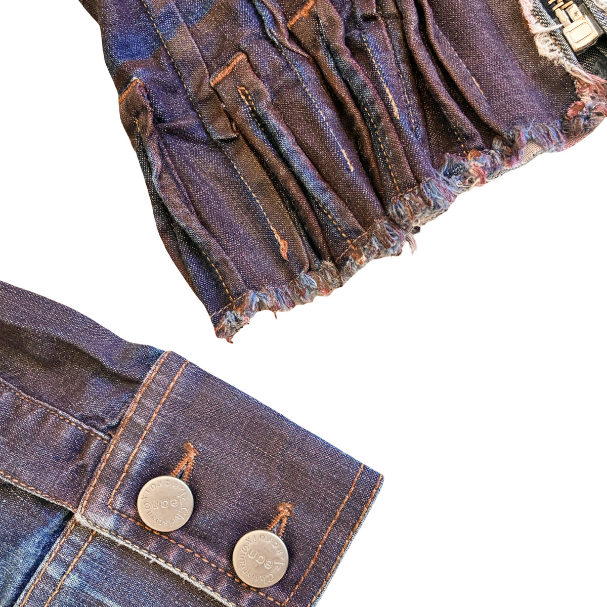 Christian Lacroix VTG corset waxed denim jacket