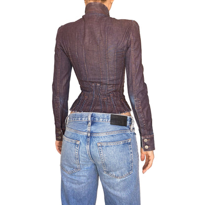 Christian Lacroix VTG corset waxed denim jacket
