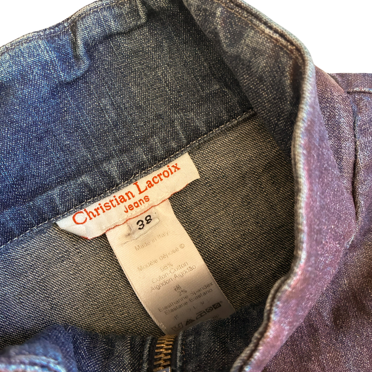 Christian Lacroix VTG corset waxed denim jacket