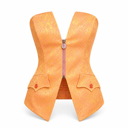 Christian Lacroix 90s Golden Scale Damask Bustier