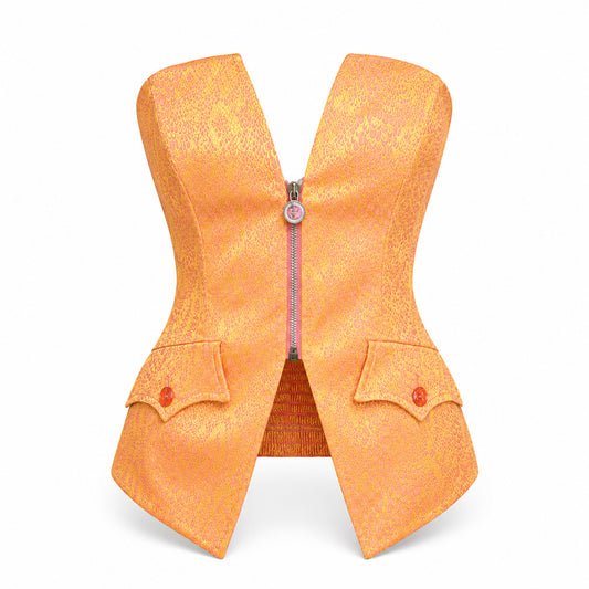 Christian Lacroix 90s Golden Scale Damask Bustier