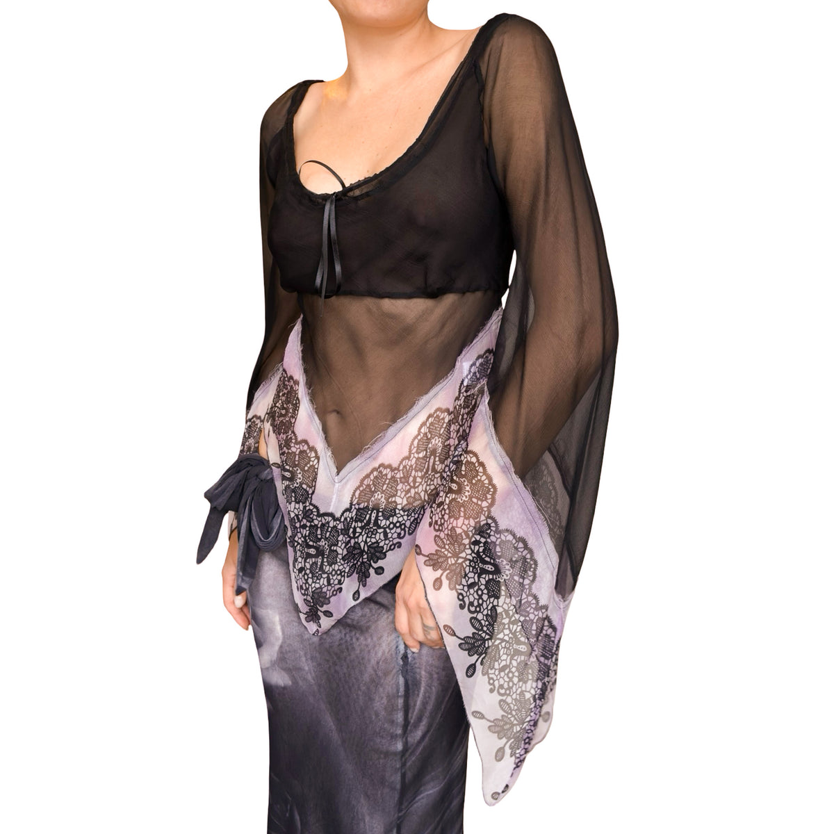 Italian Designer 90s Whimsical Silk Blouse