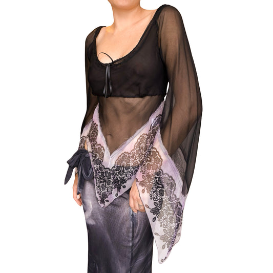 Italian Designer 90s Whimsical Silk Blouse