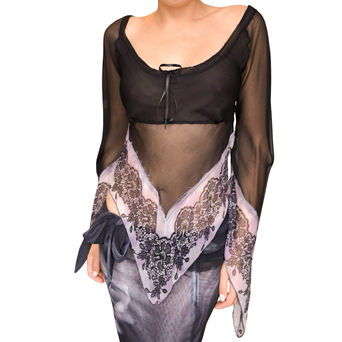 Italian Designer 90s Whimsical Silk Blouse