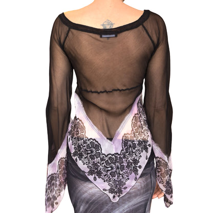 Italian Designer 90s Whimsical Silk Blouse