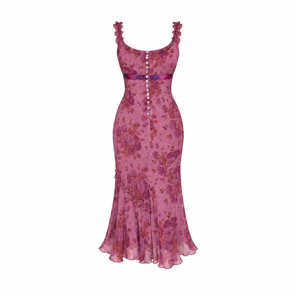 Corinne Sarrut VTG Wine & Withered Roses Dress