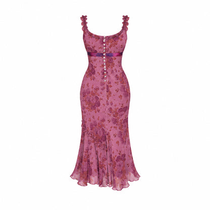 Corinne Sarrut VTG Wine & Withered Roses Dress
