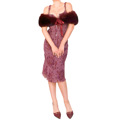 Corinne Sarrut VTG Wine & Withered Roses Dress