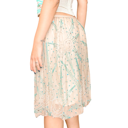 French VTG Beaded Midi Boule Skirt