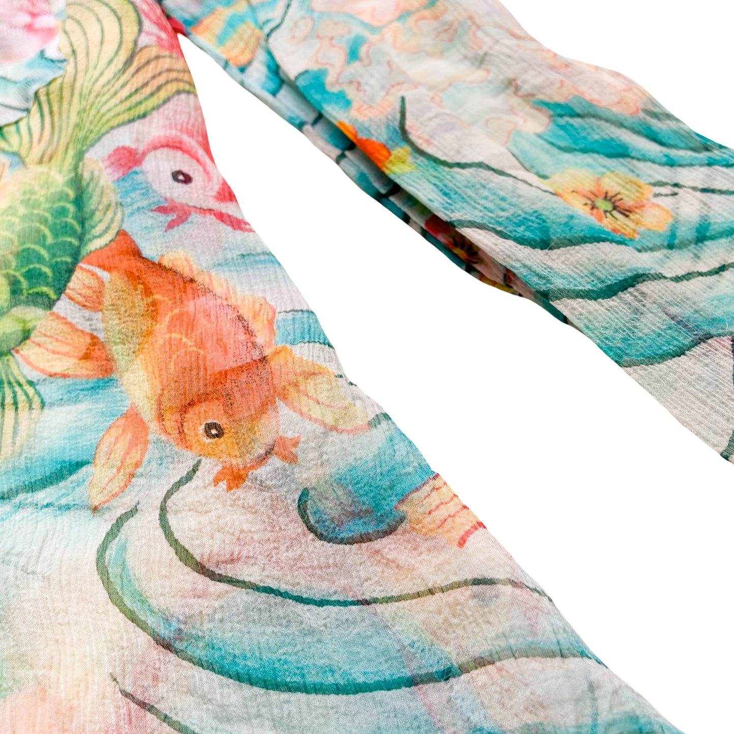 Kenzo Early 2000s Koi & Blessings Silk Shirt