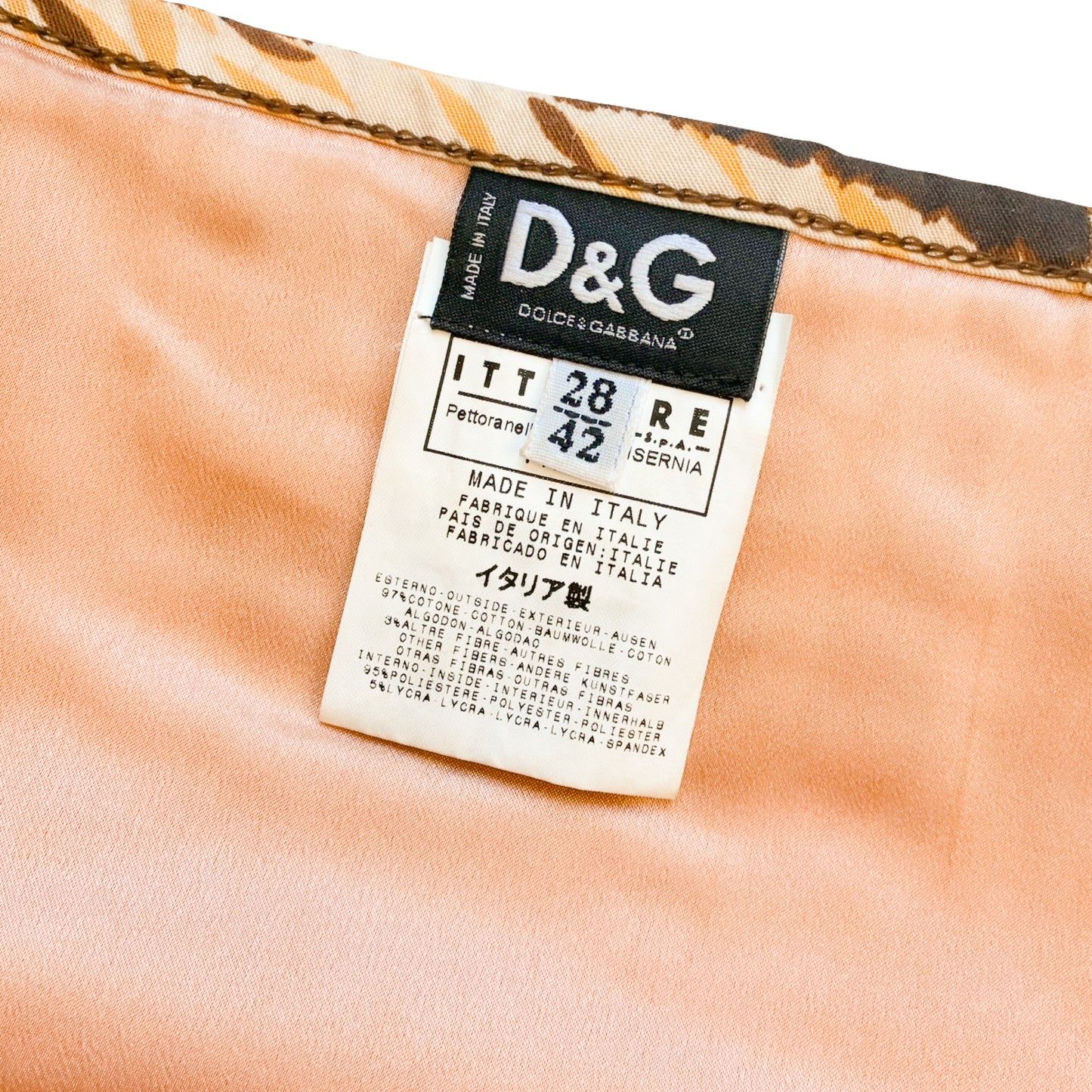 D&G 2004 Rare Tiger Corset - Runway