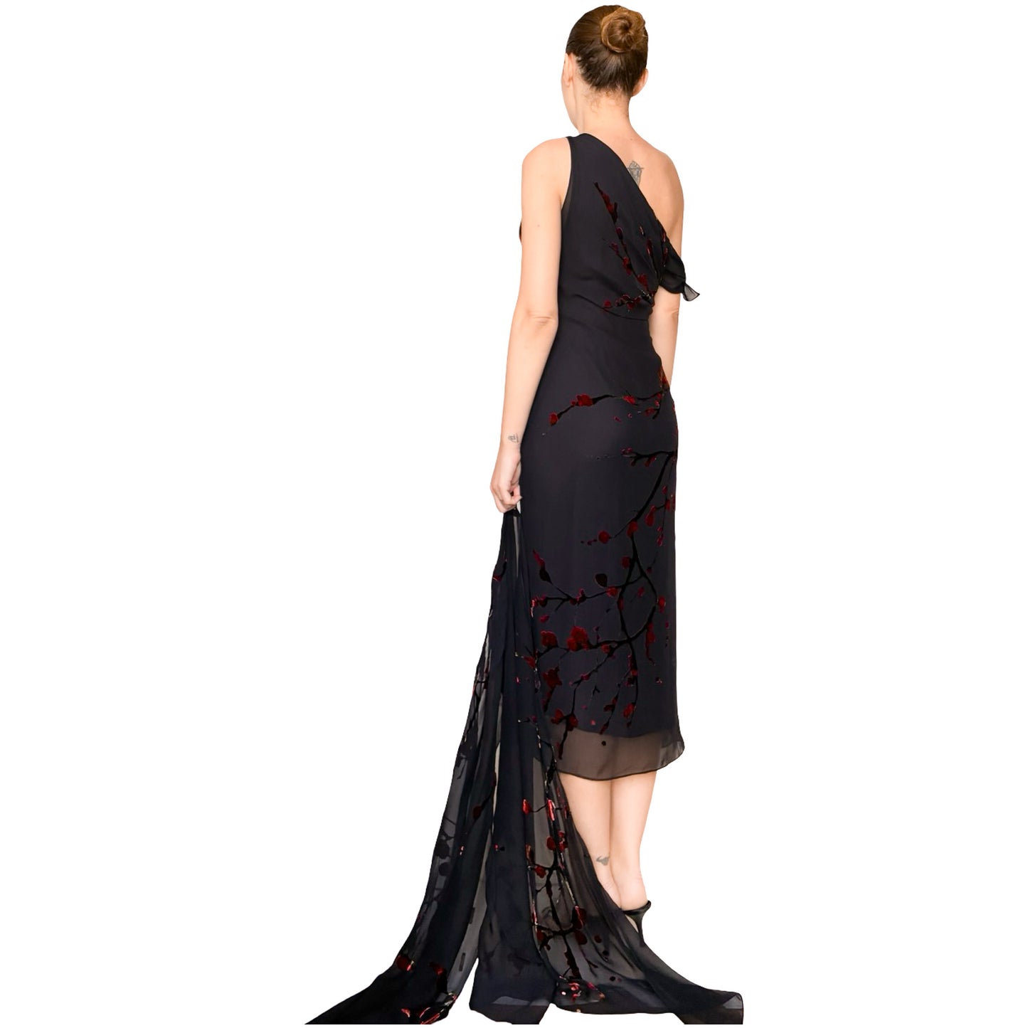 Emanuel Ungaro 2001 Devoré Silk Cherry Blossom Masterpiece - runway