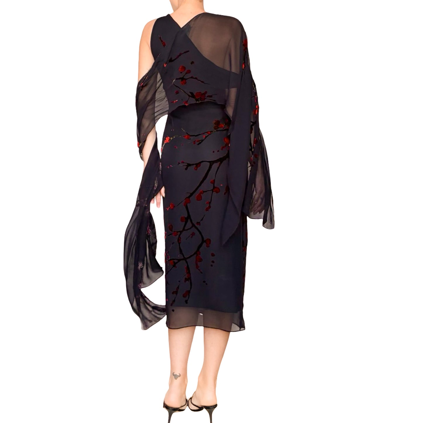 Emanuel Ungaro 2001 Devoré Silk Cherry Blossom Masterpiece - runway