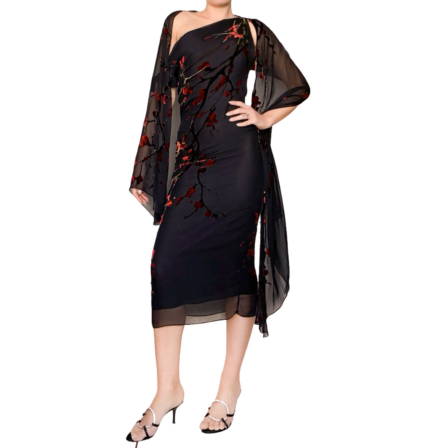 Emanuel Ungaro 2001 Devoré Silk Cherry Blossom Masterpiece - runway