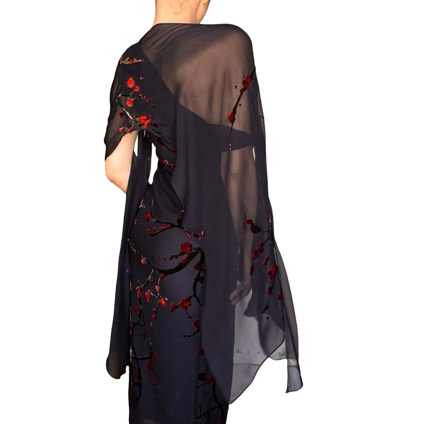 Emanuel Ungaro 2001 Devoré Silk Cherry Blossom Masterpiece - runway