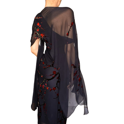 Emanuel Ungaro 2001 Devoré Silk Cherry Blossom Masterpiece - runway