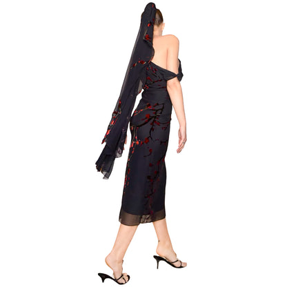 Emanuel Ungaro 2001 Devoré Silk Cherry Blossom Masterpiece - runway