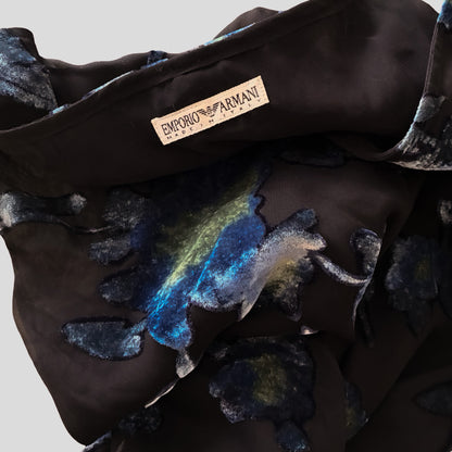 Emporio Armani 1998 Bluet Devoured Velvet Dress - Runway