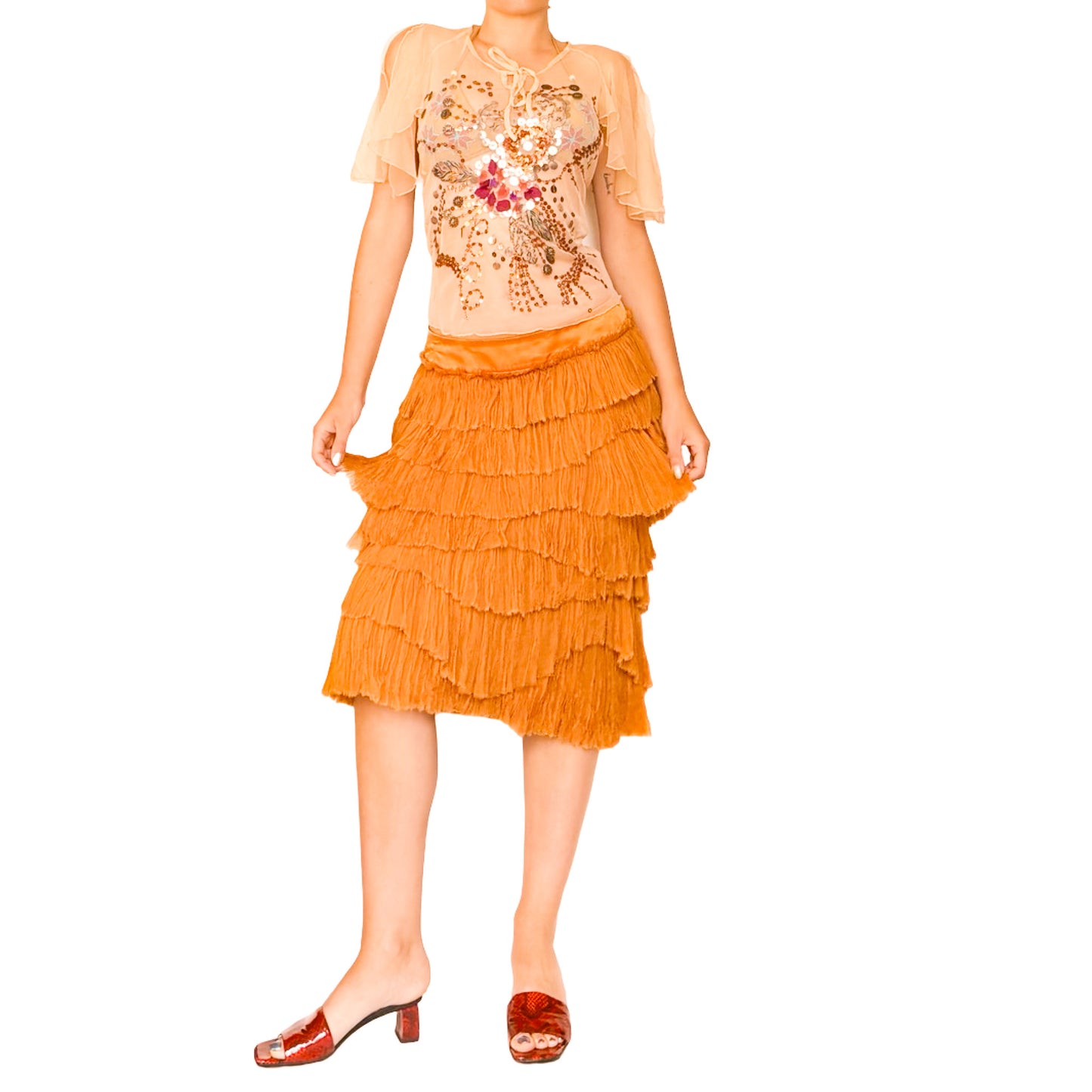 Ermanno Scervino Fall 2005 Amber Silk Skirt - Runway