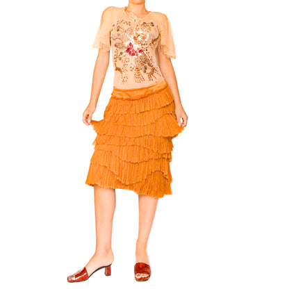 Ermanno Scervino Fall 2005 Amber Silk Skirt - Runway