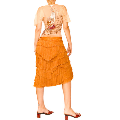 Ermanno Scervino Fall 2005 Amber Silk Skirt - Runway