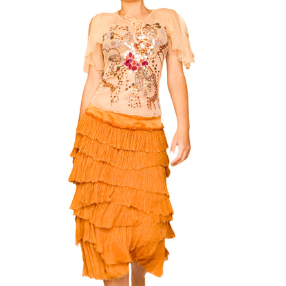 Ermanno Scervino Fall 2005 Amber Silk Skirt - Runway
