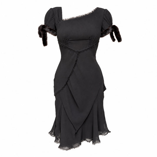 Ermanno Scervino 2003 Mink & Silk Chic Dress