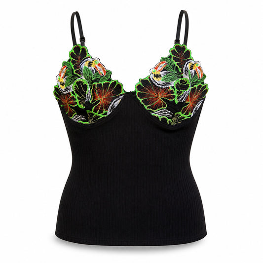 French VTG Toucan Embroidered Top