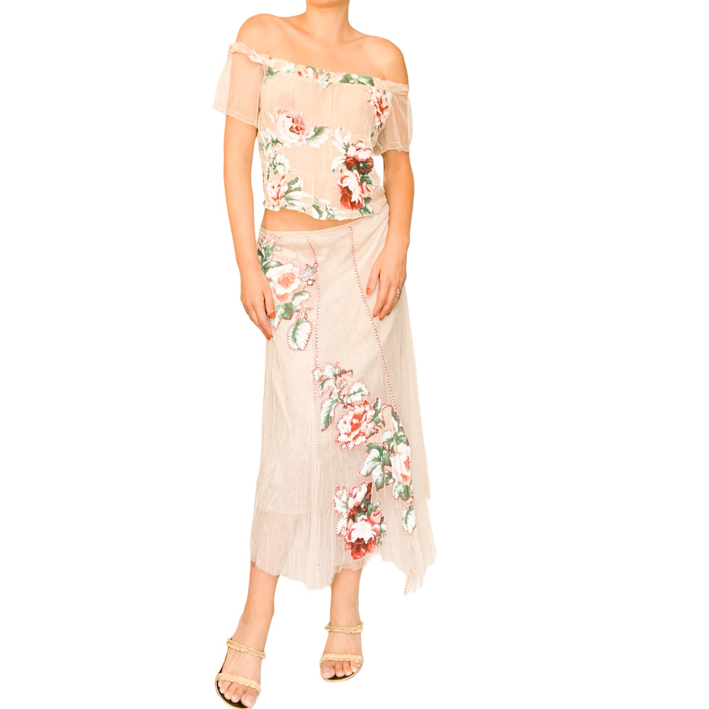 French Luxury Designer VTG Romantic Silk Set