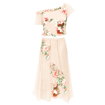 French Luxury Designer VTG Romantic Silk Set