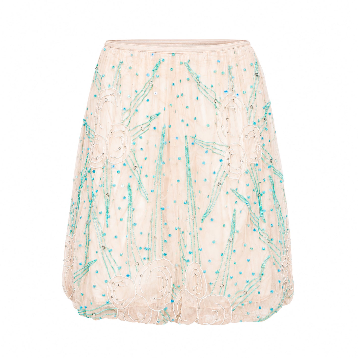 French VTG Beaded Midi Boule Skirt