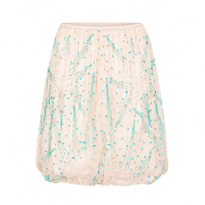 French VTG Beaded Midi Boule Skirt