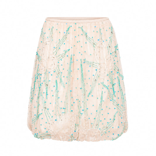 French VTG Beaded Midi Boule Skirt